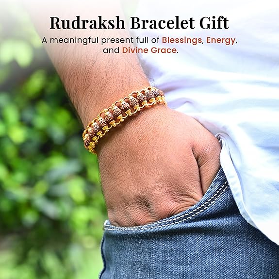 Brass Golden Rudraksh Bracelet