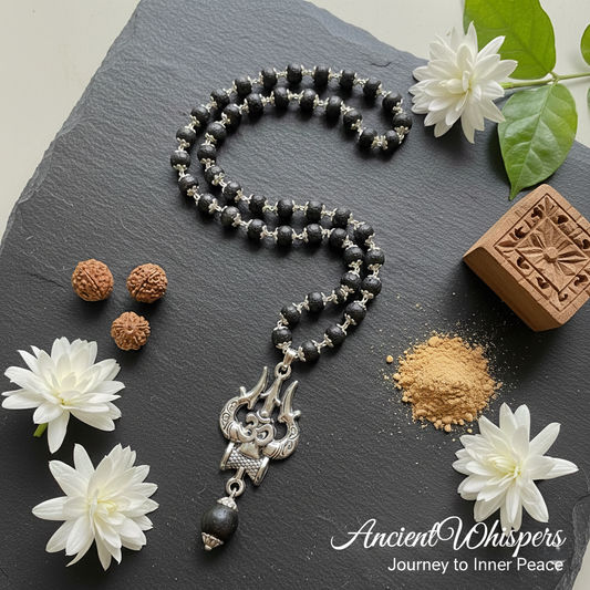 Black Karungali Trishul Mala