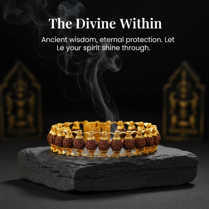 Brass Golden Rudraksh Bracelet