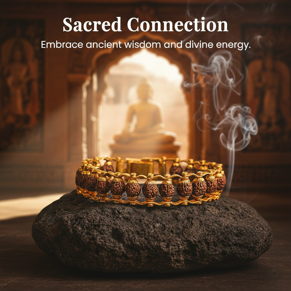 Brass Golden Rudraksh Bracelet