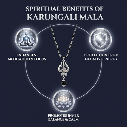 Black Karungali Trishul Mala