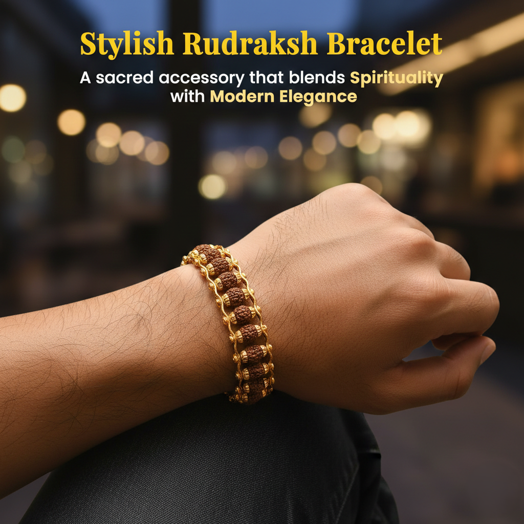 Brass Golden Rudraksh Bracelet
