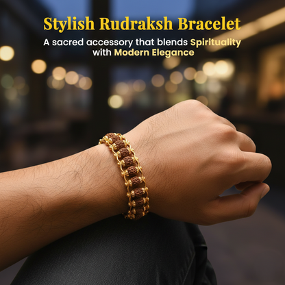 Brass Golden Rudraksh Bracelet